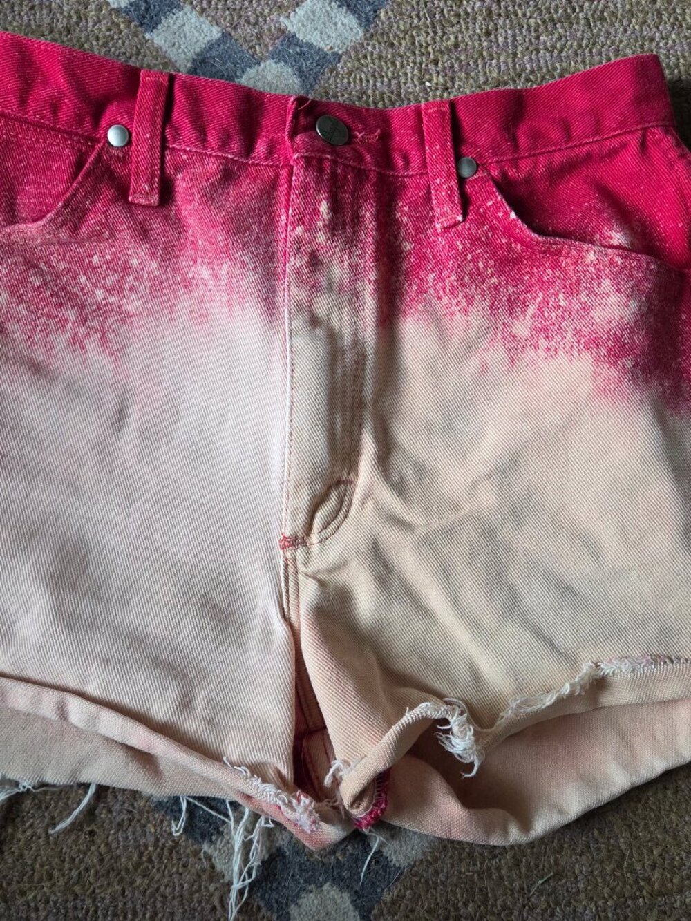 Wrangler Ombre Cut off Denim Shorts 28 waist vintage 9 - Picture 2 of 5